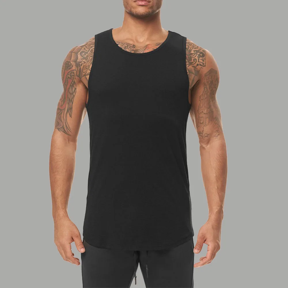 

Fashion Casual 2021 Summer Vest Loose Simple Popular Solid Color Split Fork Round Neck All-match Irregular Top