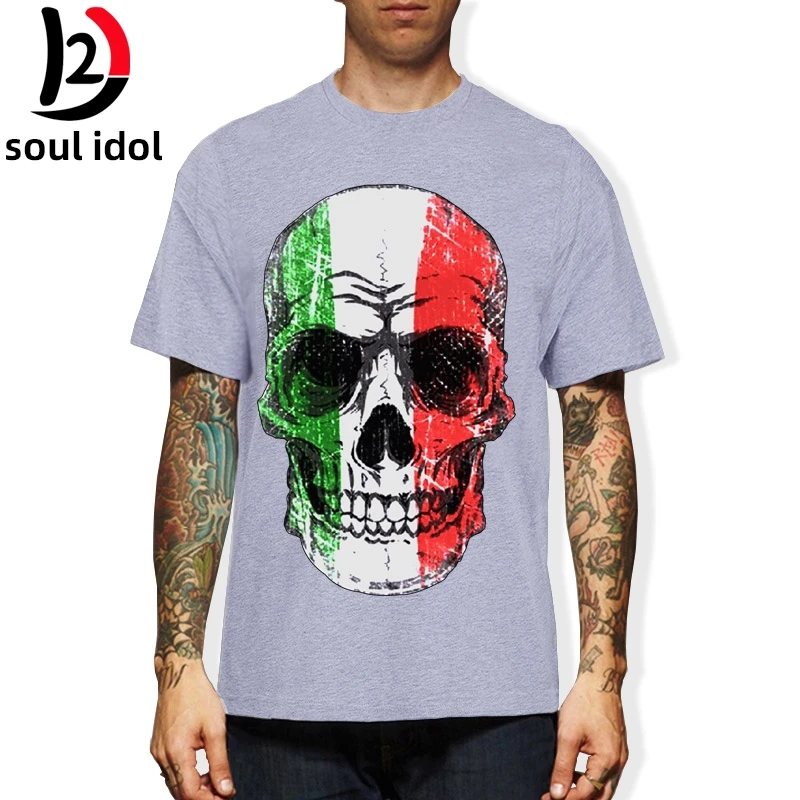 Футболка с черепом ITALIEN Italian Italiana TOTENKOPF FLAGGE EM WM S M L XL XXL Харадзюку модная