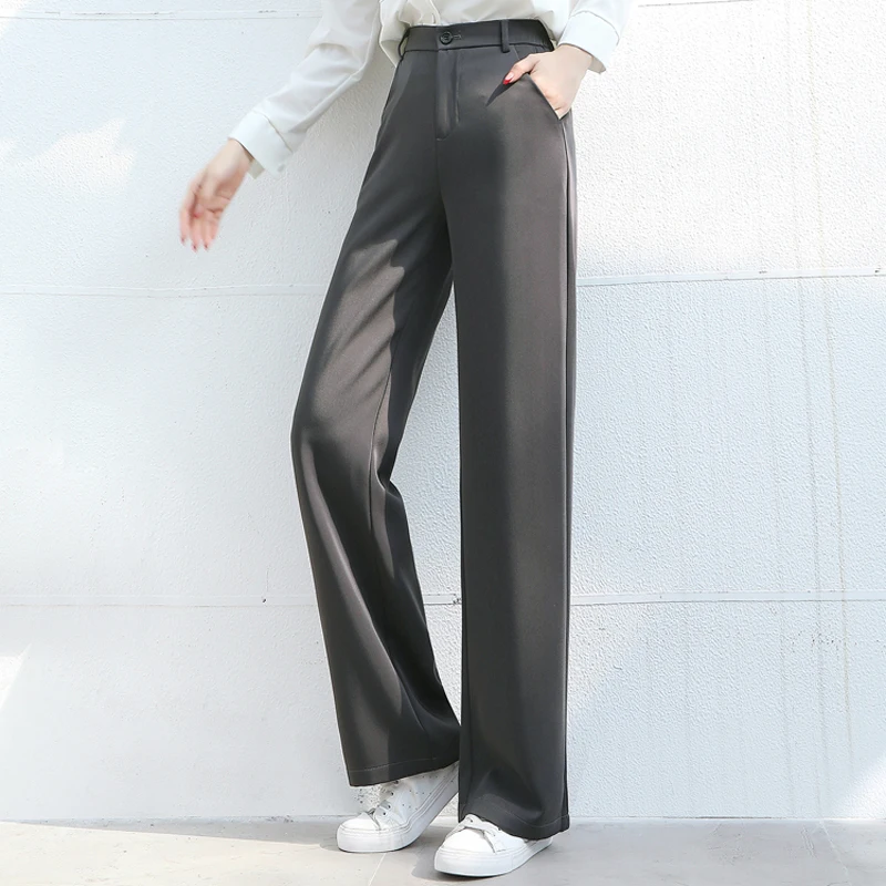 Новинка 2020 весенние однотонные женские длинные брюки повседневные Костюмные с
