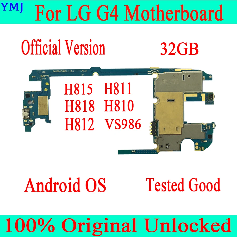 100% оригинальная разблокированная материнская плата для LG G4 H815 H811 H810 H812 VS986 H818 с