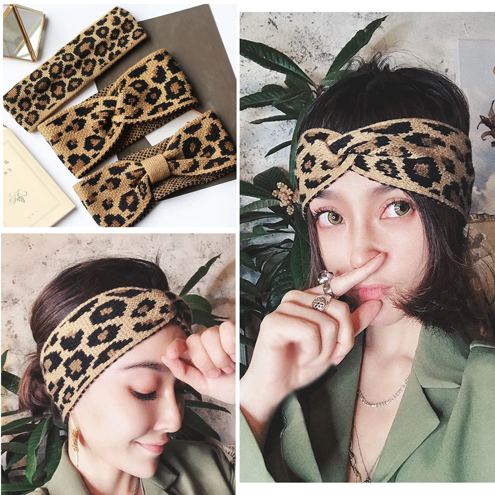 Женская повязка на голову с узором снежного барса для ушей теплый женщин