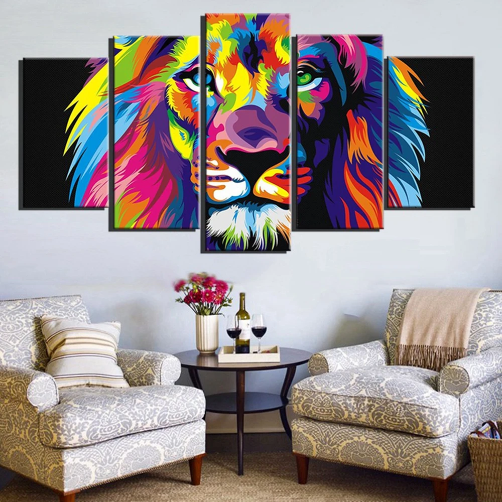 Настенный декор с изображением коричневого льва картины на холсте для кухни