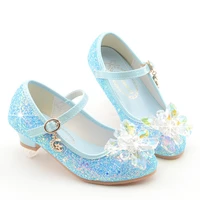 2021 new girls crystal shoes children rhinestones heeled white girls piano performance shoes princess for party sweet sequined