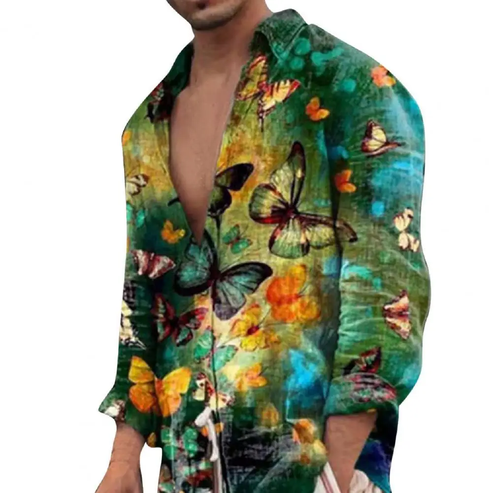 

Рубашка мужская свободная, однобортная Повседневная, с отложным воротником, Осень-зима