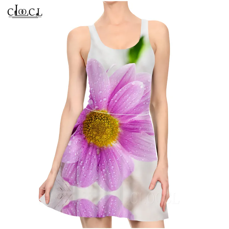 Платье женское Плиссированное без рукавов милое и свежее пикантное вечернее платье с цветочным принтом