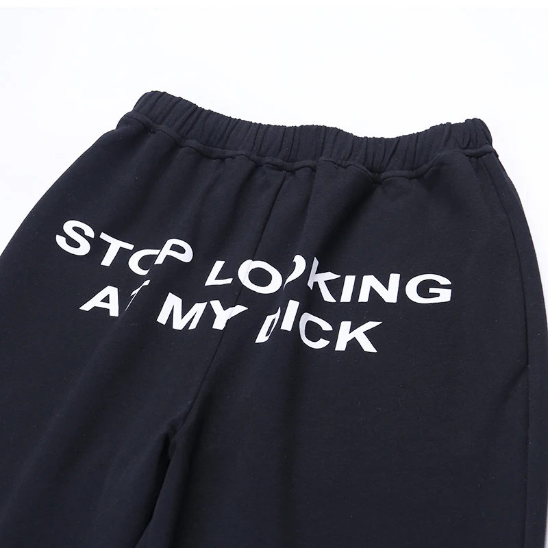 

Letter Print Sweat Harem Pants Tapered Carrot Women Loose Drawstring Black High Waist Sporting Trousers Casual Hip Hop Joggers