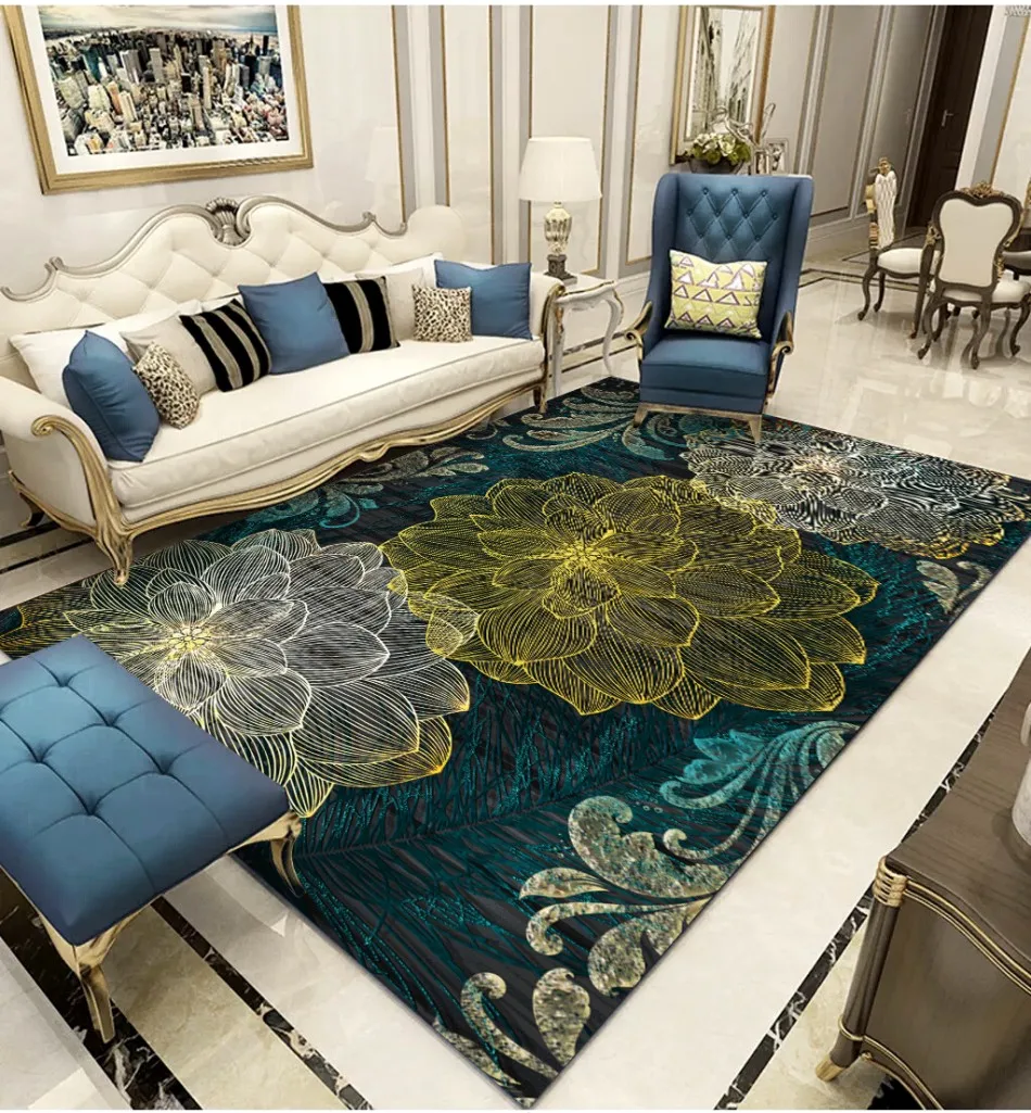 Европейский абстрактный рельефный растительный цветок 3D половой коврик из ПВХ