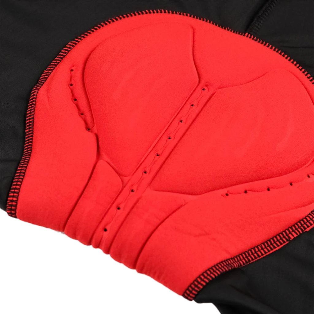 Comfortable 80% Polyester + 20% Spandex Black and Red Grid Summer Cycling Shorts for Outdoor Sports |