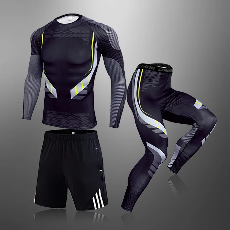 

New Top Quality Men Clothing Compression Underwear Sets Sweat Quick Drying Thermal Underwear Men Winter Sportswear 3Pcs