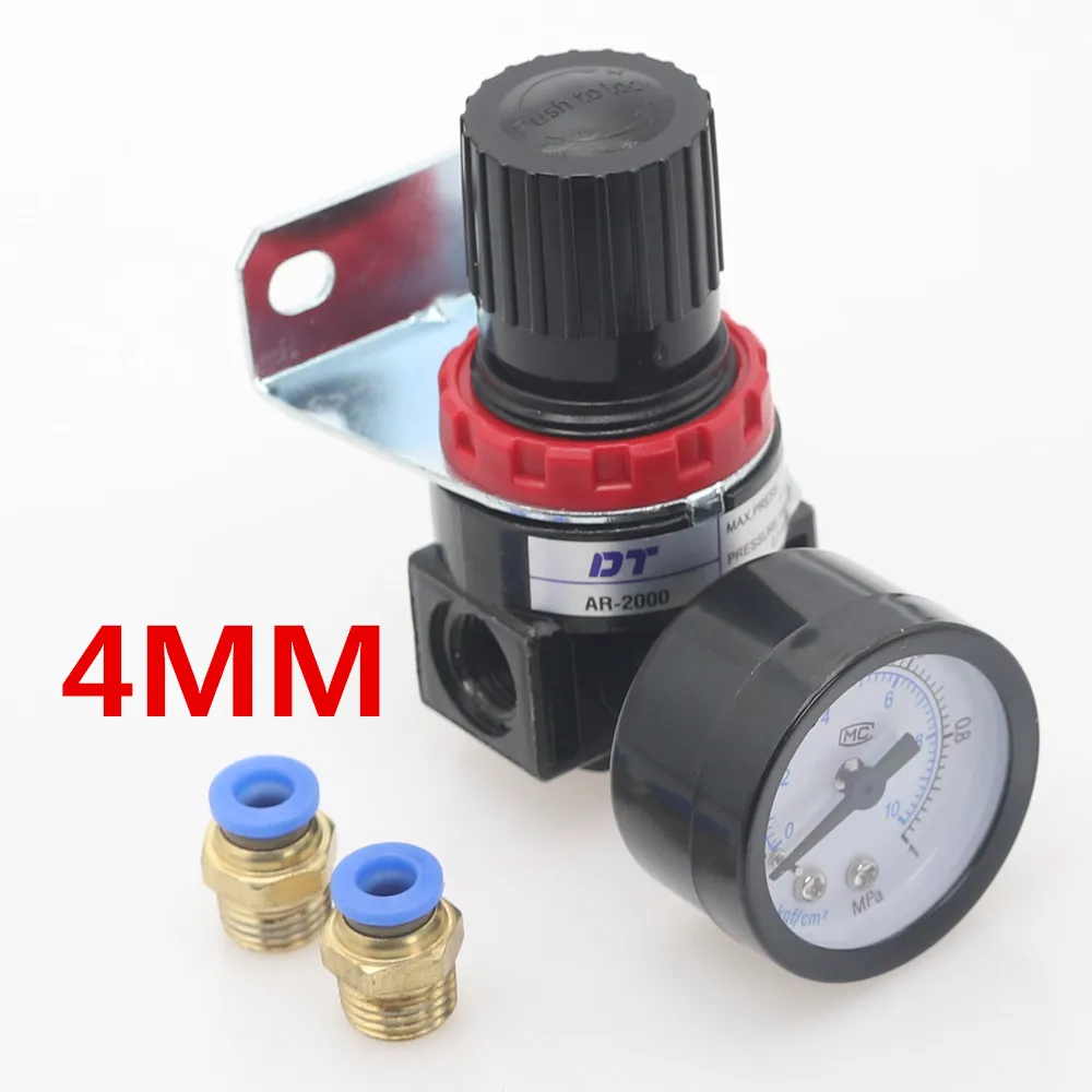 AR2000-4mm AR2000 1/" Резьба BSP пневматические компрессоры регулятор давления редукционный клапан 4 мм 6 мм 8 мм 10 мм 12 мм соединительные фитинги - Цвет: AR2000-4mm