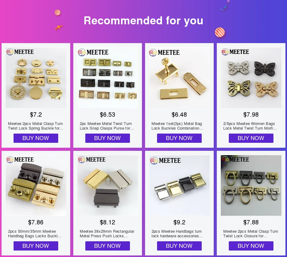 Meetee 2 шт. металлическая застежка Поворотный замок пружинная Пряжка для DIY сумки кошелек аппаратное закрытие сумки части кожаные аксессуары