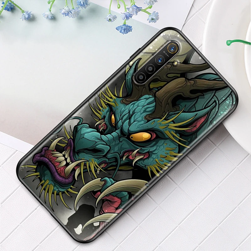 japanese samurai for oppo realme narzo 30 20 8 8i 7 6 5 3 2 pro global 5g soft tpu silicone black phone case cover free global shipping
