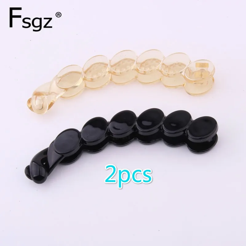 

2020 Fashion Europe and America Headwear for Lady Black Plastic Banana Clip Pc Transparent Champain Peasecod Hairpin 11 Cm