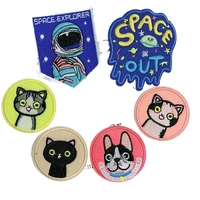 50pcslot embroidery patch animal letter space cat clothing decoration sewing accessories craft diy iron heat transfer applique