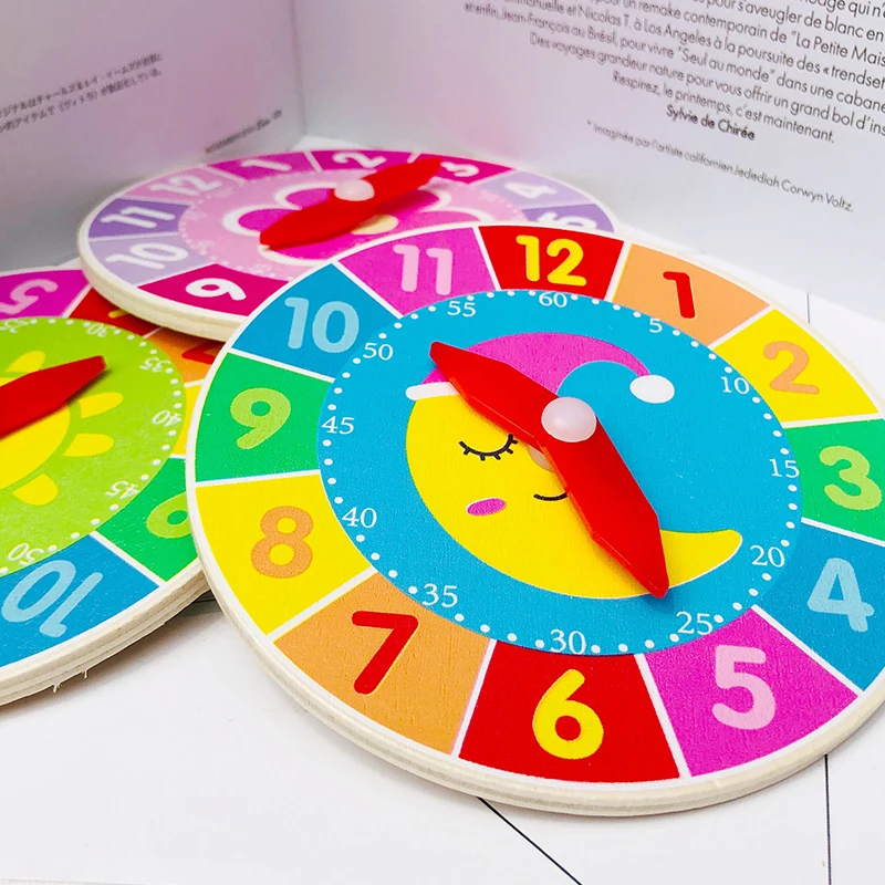 Детские деревянные часы Обучающие и реквизиты обучающая модель познавательного