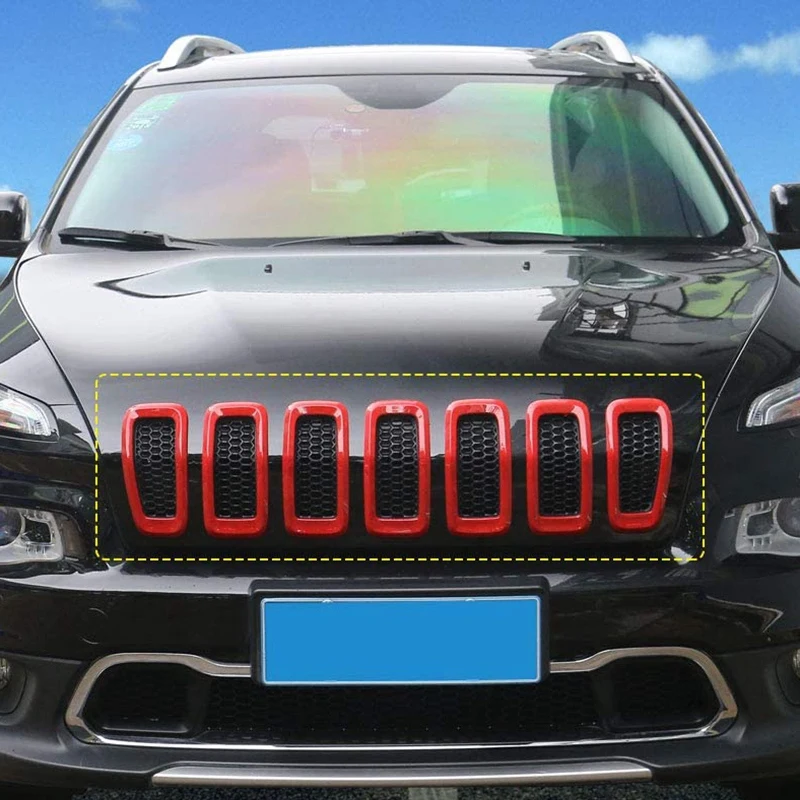 7 шт. вставки для переднего гриля решетка радиатора рамка 2014 2018 Jeep Cherokee|Решетки| |