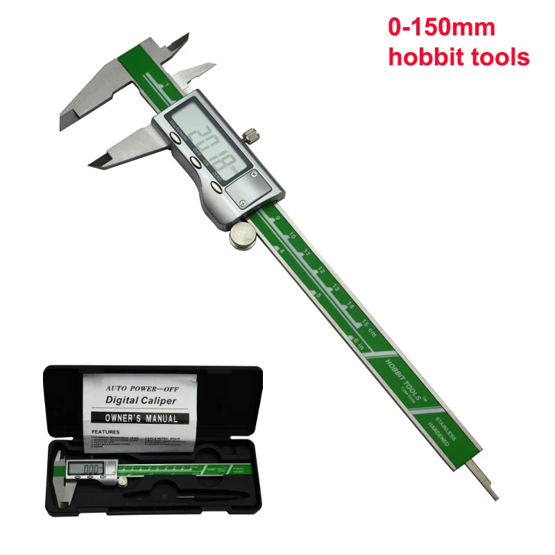 0-150mm green Высокое качество 0-50 мм 150 мм 200 мм 300 мм металлический корпус цифровой штангенциркуль Электронный штангенциркуль измеритель глубины микрометрический инструмент - Цвет: 0-150mm green