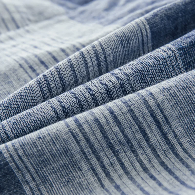 PHF льняной хлопок пододеяльник с наволочками синий принципиально Nordic набор