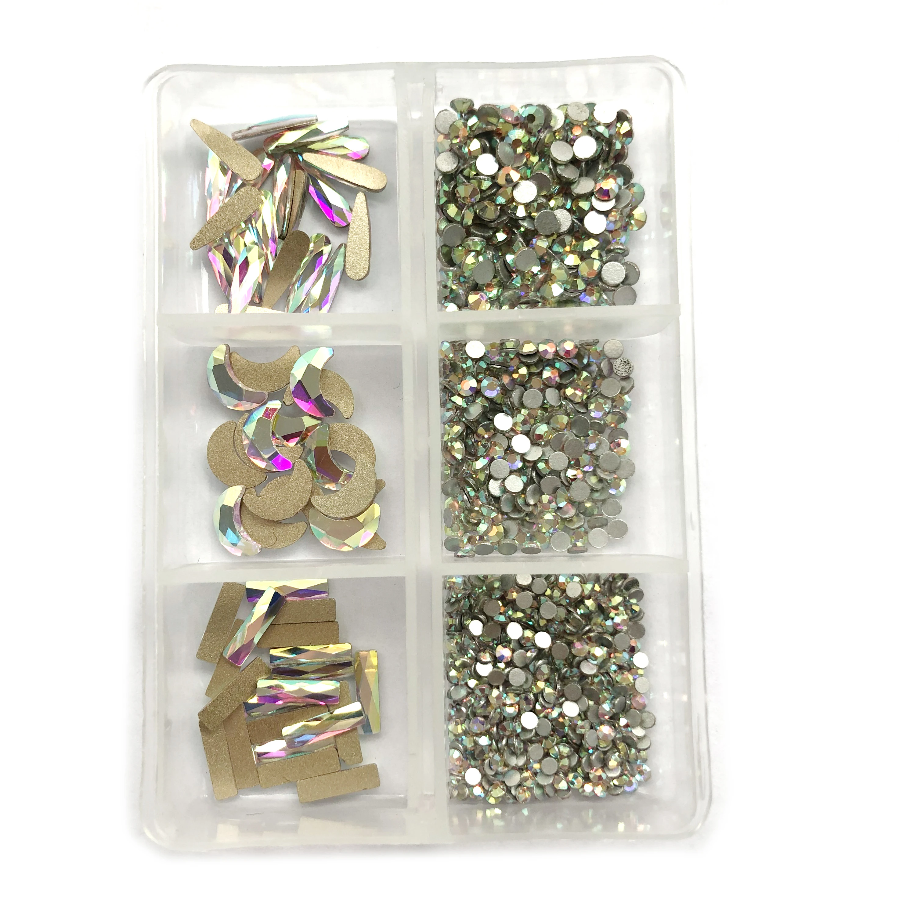 Кристалл AB Стразы для дизайна ногтей драгоценные камни стекло с плоской задней