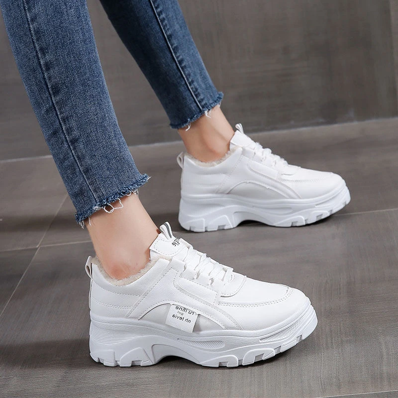 

Fall Women's Round Toe Flat-heeled White Shoes Women'sSports Shoes All-match KoreanStudents IncreaseThe Comfort of Women's Shoes