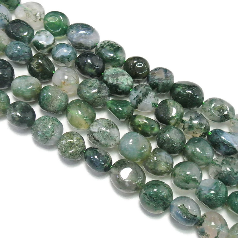 8x10mm Faceted Frost Green Tree Moss Agates Oval Beads For Jewelry Making 15'' | Украшения и аксессуары