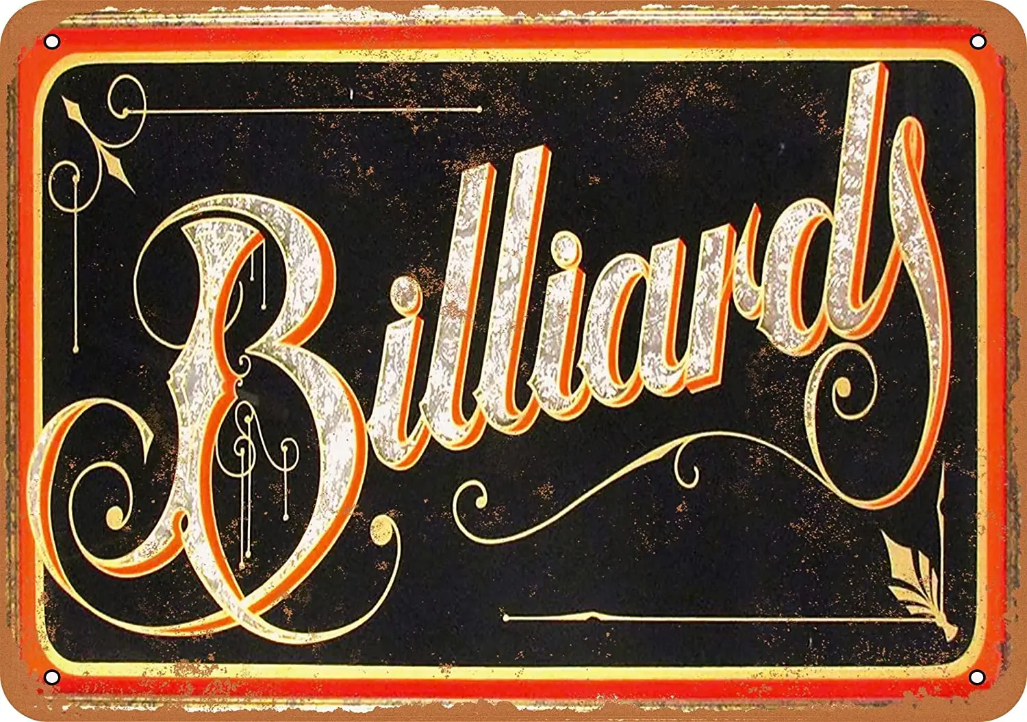 

WallColor 8*12 Metal Sign Billiards Vintage Look