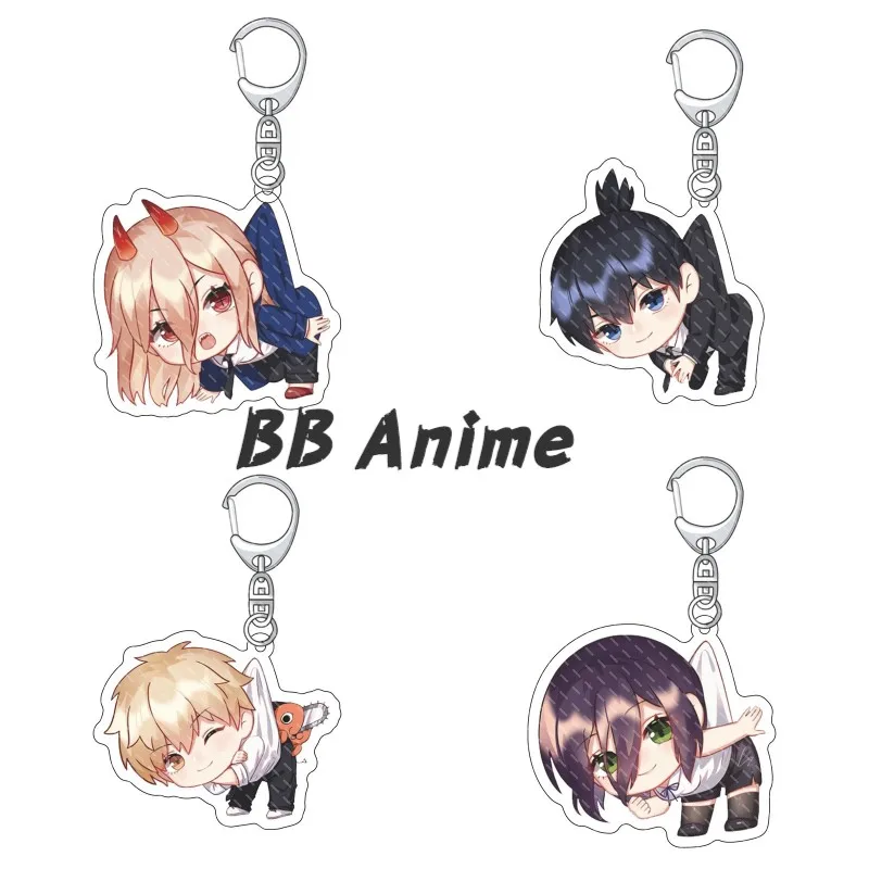 

Anime Chainsaw Man Acrylic Figure Keychains Power Himeno Model Bag Pendant Key Chain Cosplay Pompom Yaiba Keyrings Gift