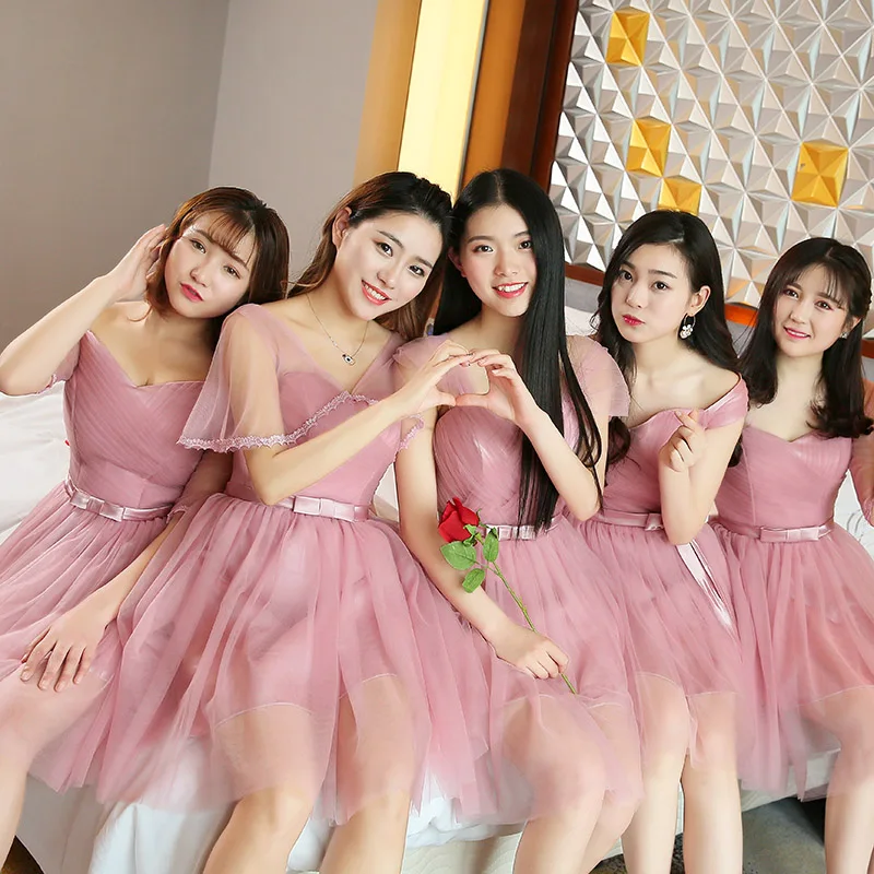 Бордовые Платья для подружки невесты элегантные женские свадебной вечеринки