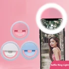 Светодиодный кольцевой мини-светильник с зажимом для телефона для iPhone, Xiaomi, Samsung, Huawei, портативный, 3 уровня яркости, лампа для фотосъемки и селфи, кольцевой светильник