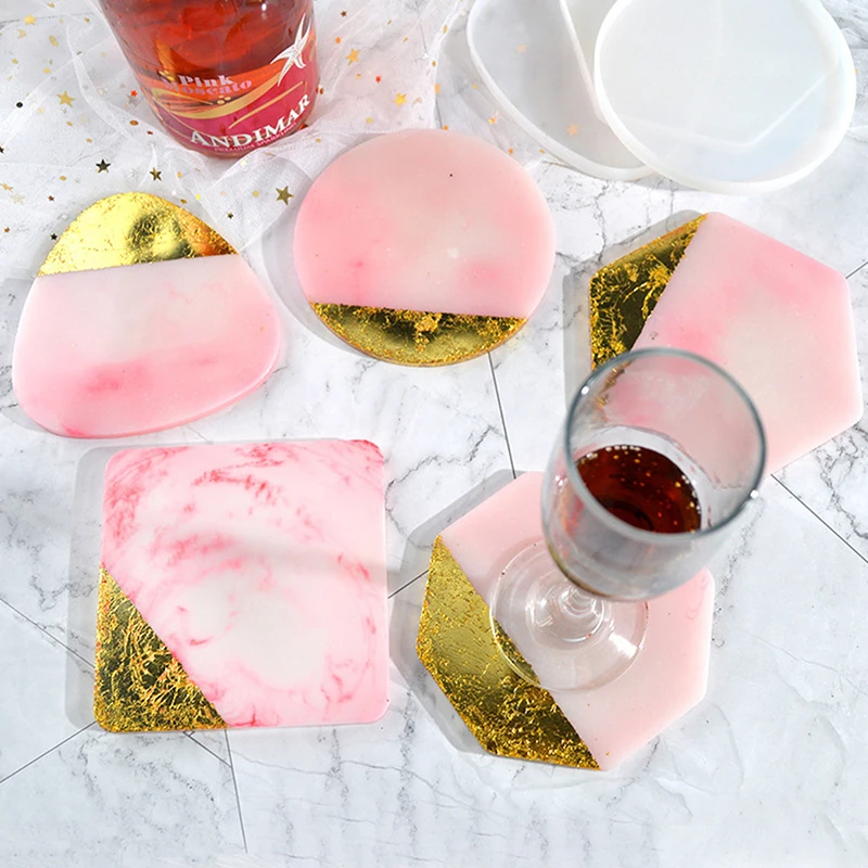 

1PC DIY Transparent Fluid Arts Round Coaster Resin Casting Molds Jewelry Mould