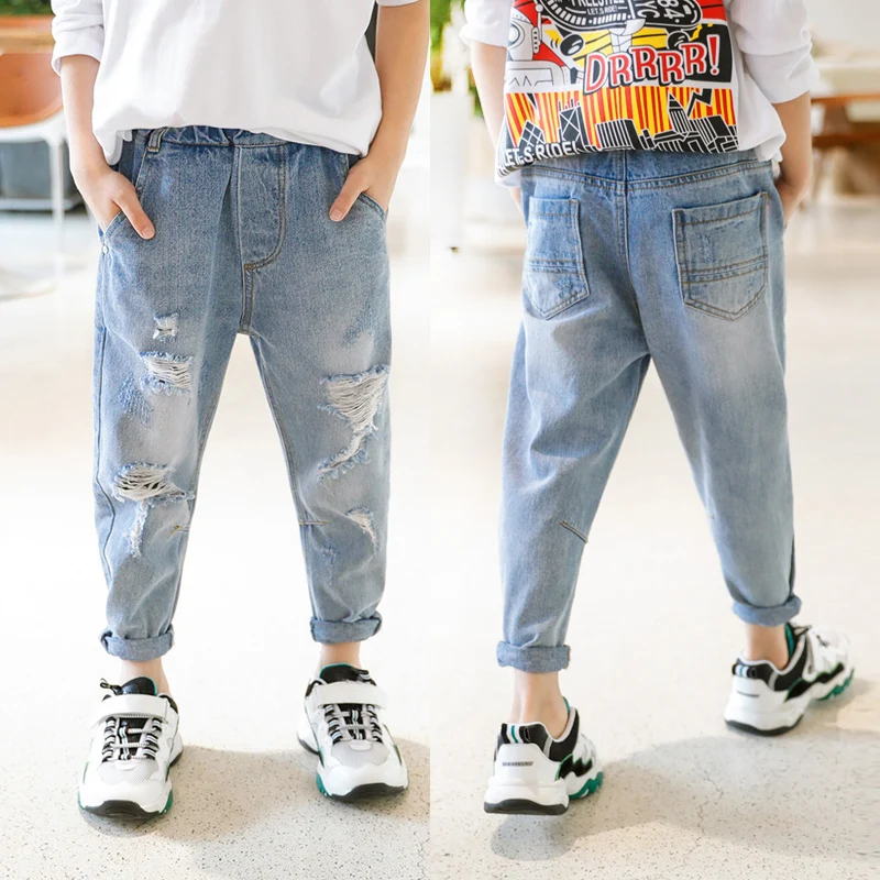 

IENENS 4-13 Years Boys Jeans Clothes Kids Cowboy Long Pants Children Denim Trousers Clothes Spring Baby Boy Casual Stretch Jeans