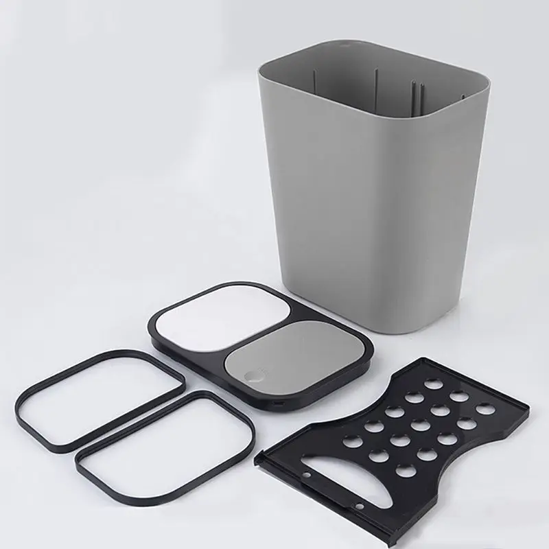 Kitchen Trash Sorting Container Household Flip Can Garbage Bin Waste Basket Dry and Wet Classified Rubbish with Lid | Дом и сад