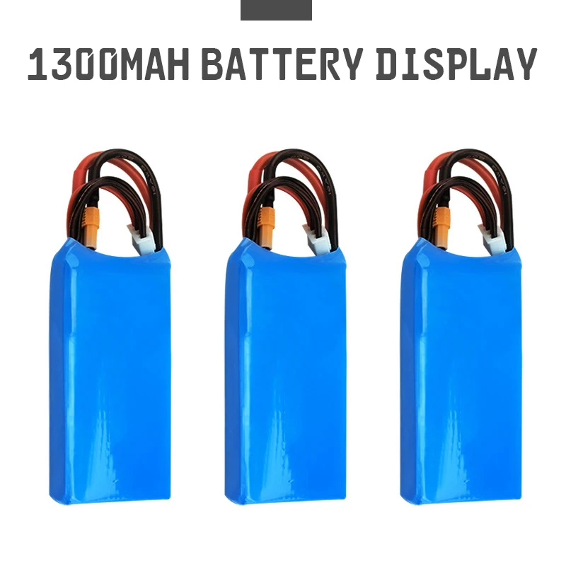 

DC 11.1V 1300mAh 20C 3S Lipo Battery Replacement for Wltoys X450 RC Airplane RC Car Accessories