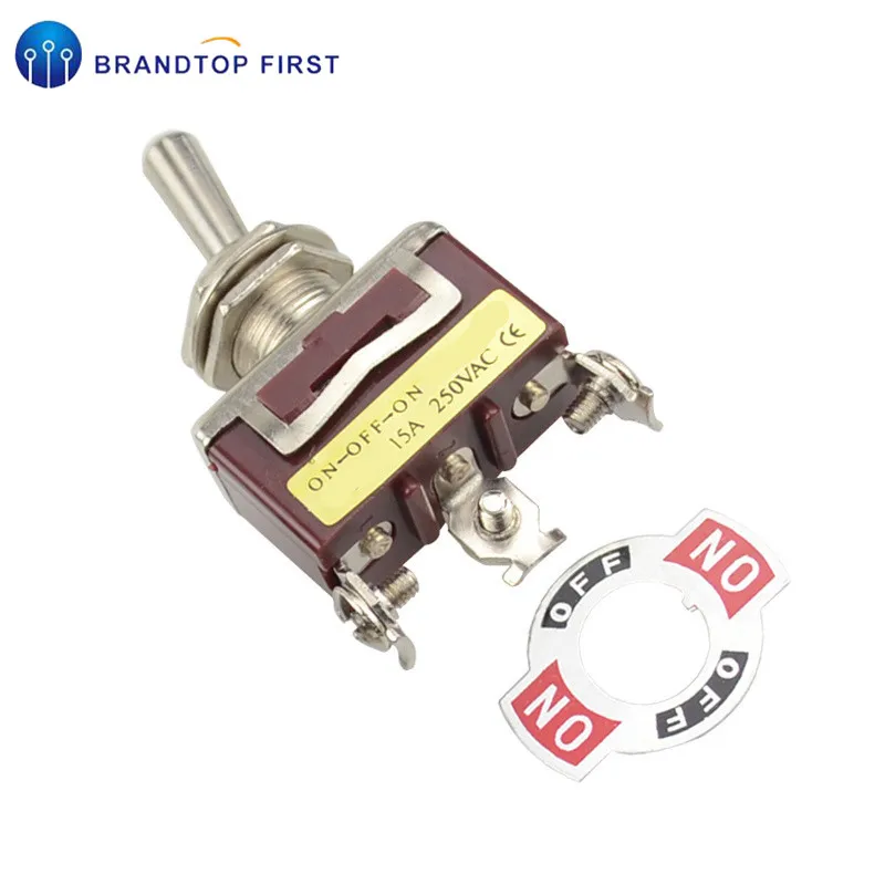 15A 250V ВКЛ ВЫКЛ на Мощность рокер фиксации 12 мм тумблер мгновенный (ВКЛ) OFF