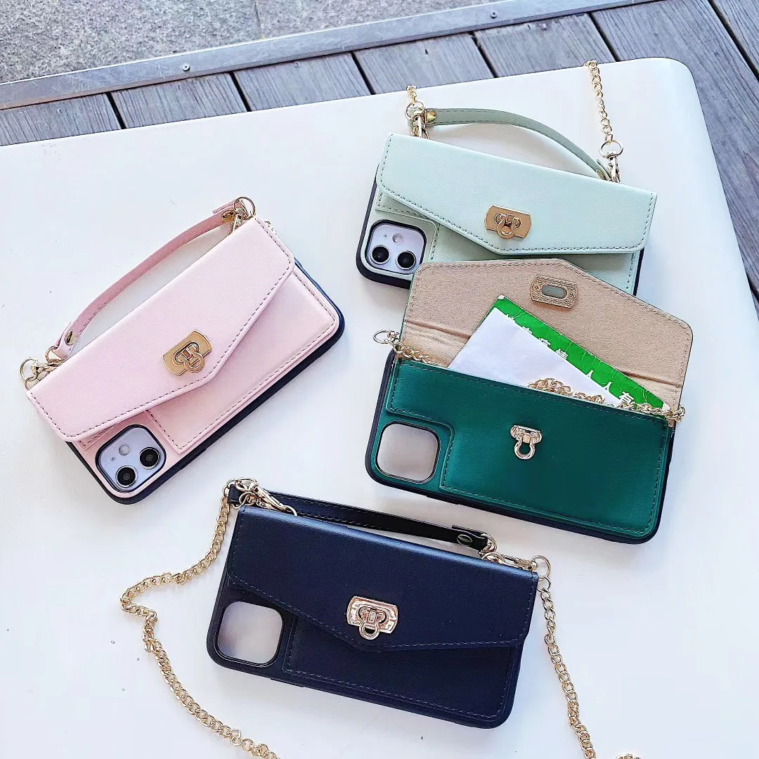 

The New Wallet Handbag with Lanyard Phone Case Is Suitable for IPhone 12 11 Series Messenger Shoulder Cover Phone Case