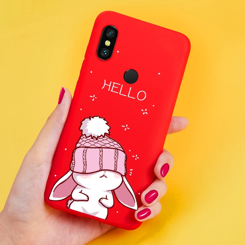 Силиконовый чехол для Xiaomi Redmi Note 6 Pro Чехол милый с изображением животного матовый