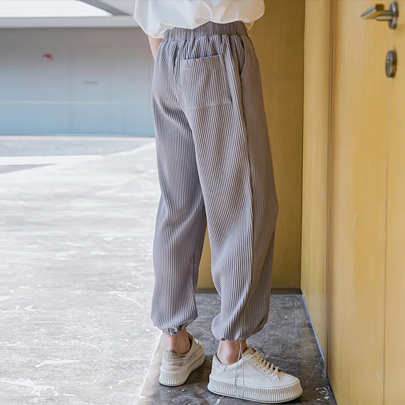 

IEFB Spring Summer Men's Clothing Pleated Casual Pants Men's Korean Trend Loose Wide Legged Sweatpants Elastic Waist Trousers