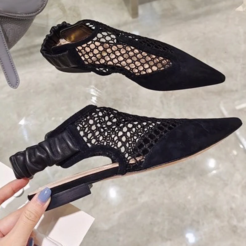 

Women Pointed Toe Flats Shoes 2021 Spring Brand Design Shoes New Fashion Hollow Out Female Pumps