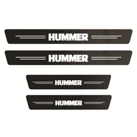 4pcs car sticker door carbon leather fiber sill plate for hummer h1 h2 h3 accessories