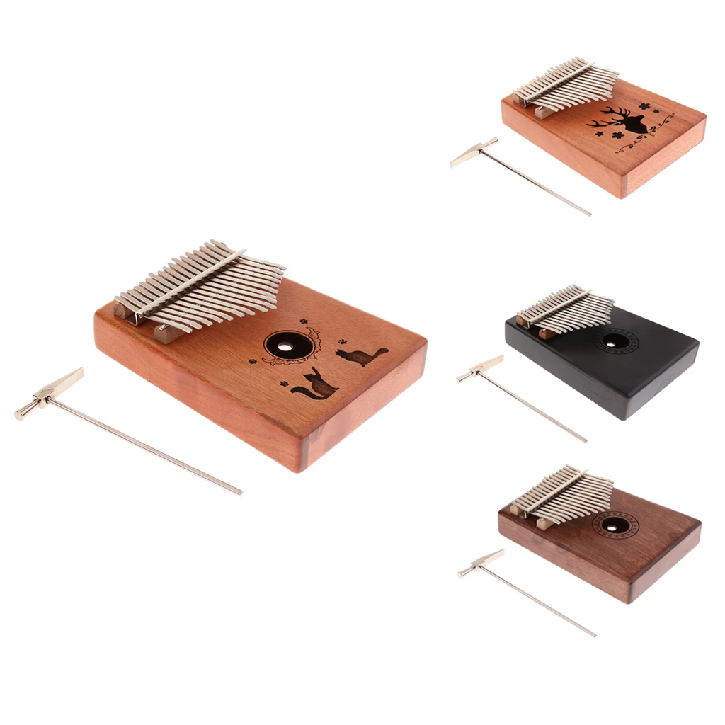 

Mahogany Wood 17Keys Thumb Piano Finger Percussion Tuning Tool for Beginner