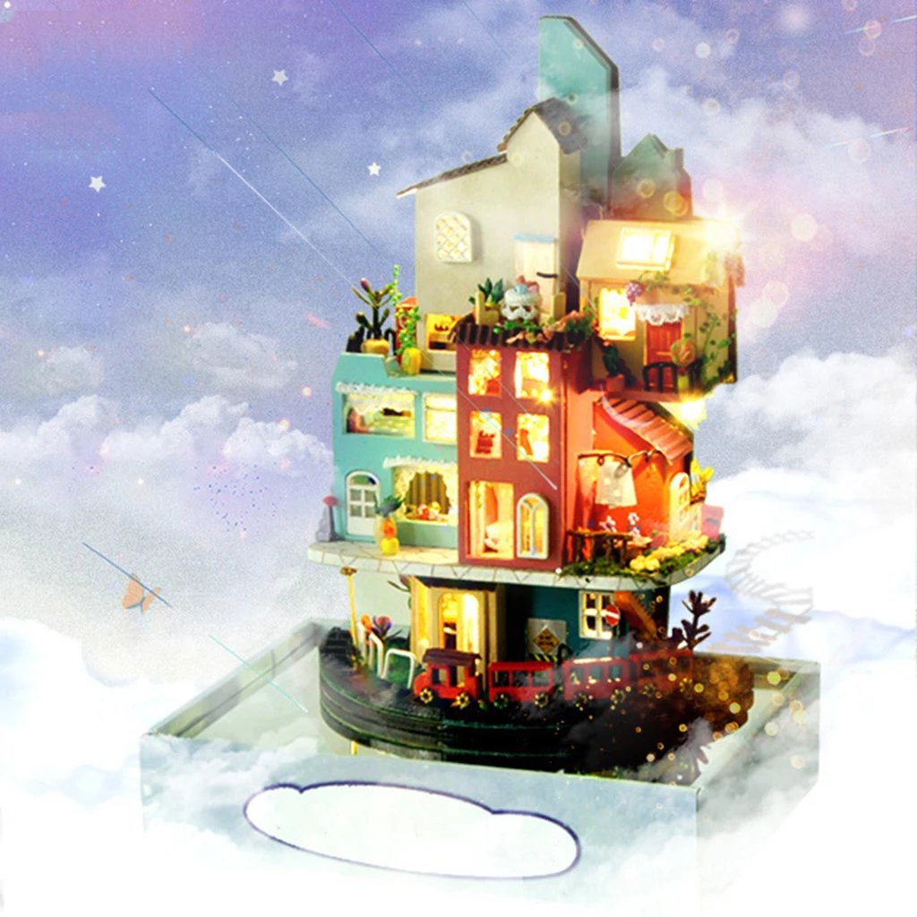 

Деревянный кукольный домик «сделай сам», миниатюрная модель, набор для украшения дома для друзей, подарки на день рождения