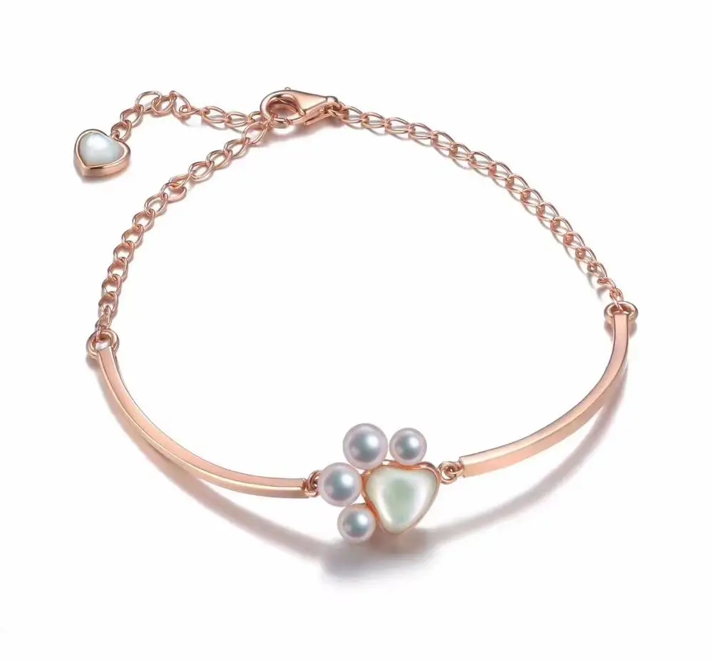 Регулируемый браслет из серебра 925 пробы с кошачьими ножками | Украшения и