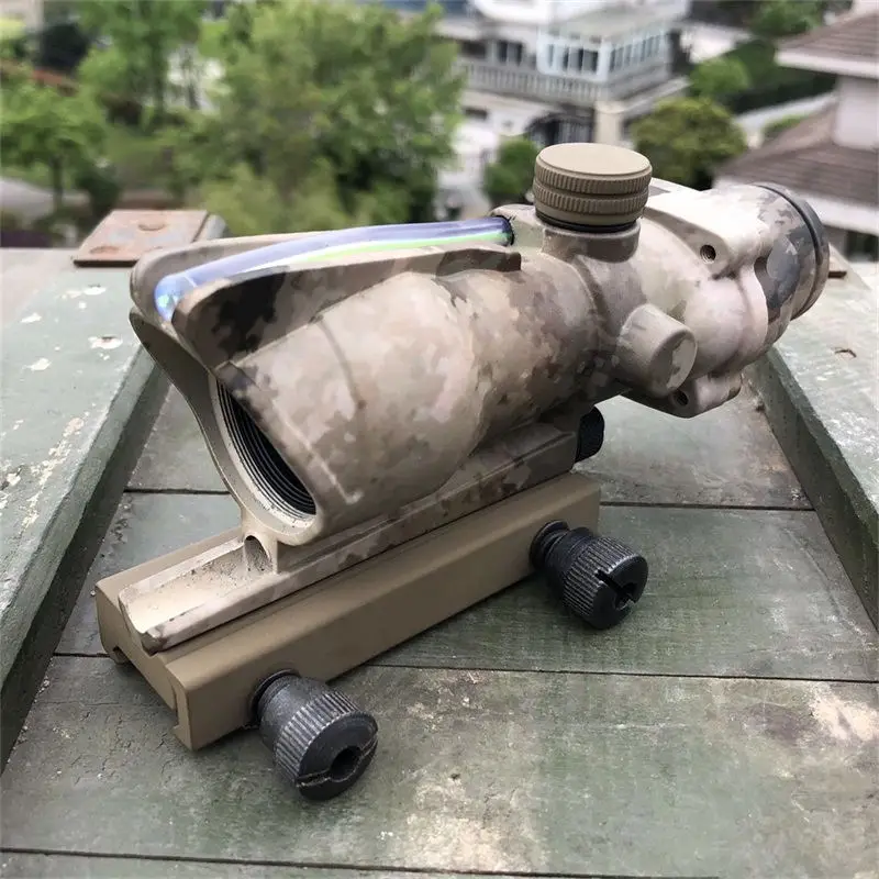 Trijicon T-eagle ACOG 1x32 оптические винтовки прицелы пятнистость красная точка M416 сетка с 20 мм креплениями прицел охотничья Оптика прицел - Цвет: camouflage-san-green