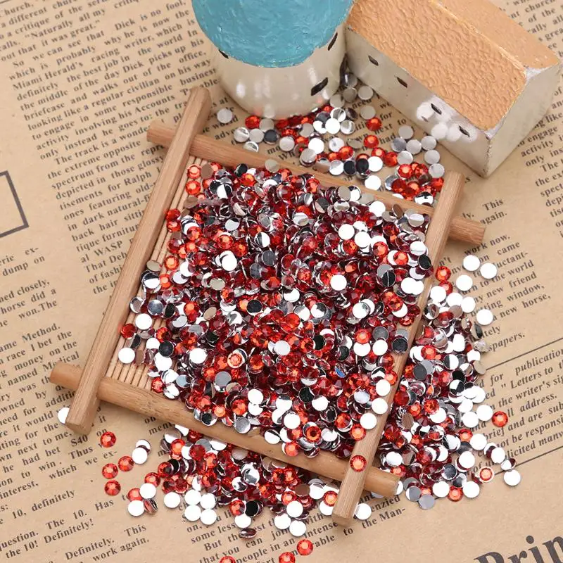 30 г 4 мм сверкающий акриловый драгоценный камень с плоской задней частью стразы