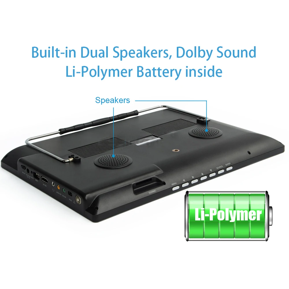 LEADSTAR D14 14 дюймовым HD монитором под управлением Портативный мини ТВ встроенный DVB T2