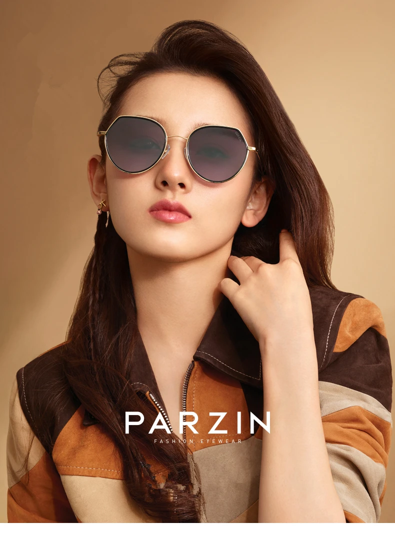 PARZIN Солнцезащитные очки женские новые солнцезащитные очки для женщин Vintage металлический каркас женские оттенки качества нейлоновые линзы+коробка для упаковки 8216