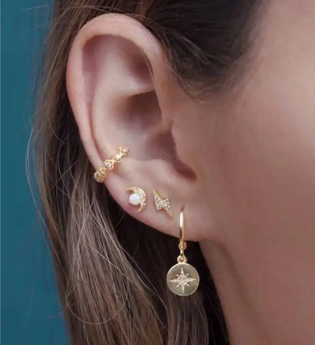 Позолоченные 2021 новейший дизайн простой темперамент CZ Звезда Северная