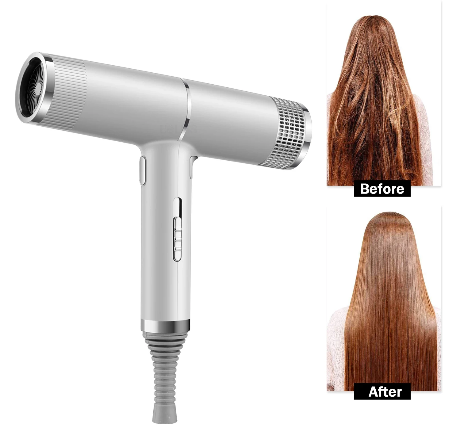 

Powerful Blowing Hair Dryer Professional Negative Ion Silent Hair Blower Low Noise Overheating Protect Hair Dryer Styling Tool