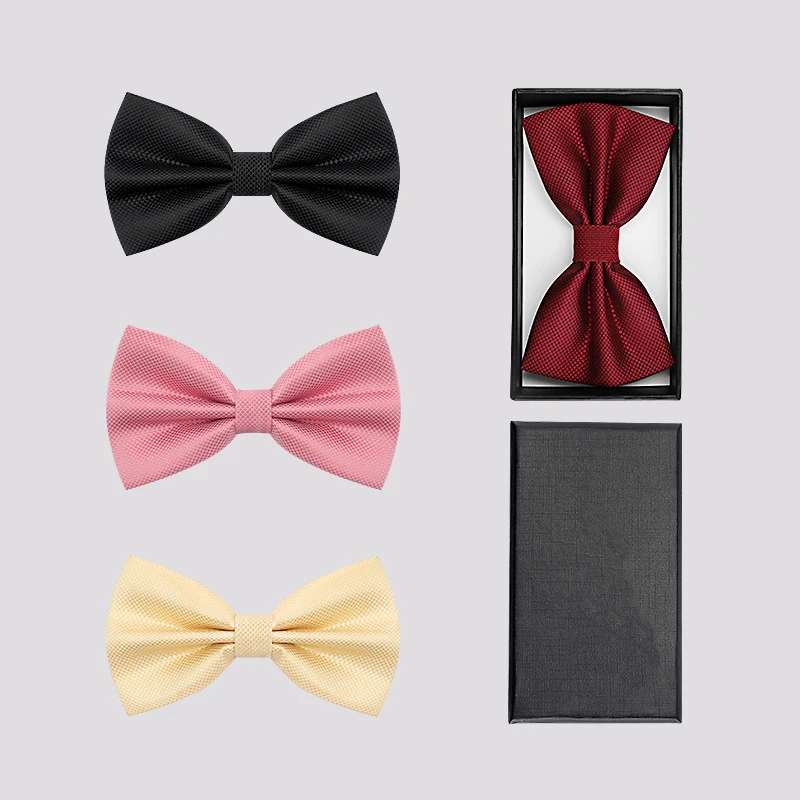 

High Quality Fashion Men's Bow Ties for Wedding Party European Pattern Bowtie Club Banquet Butterfly Tie with Gift Box