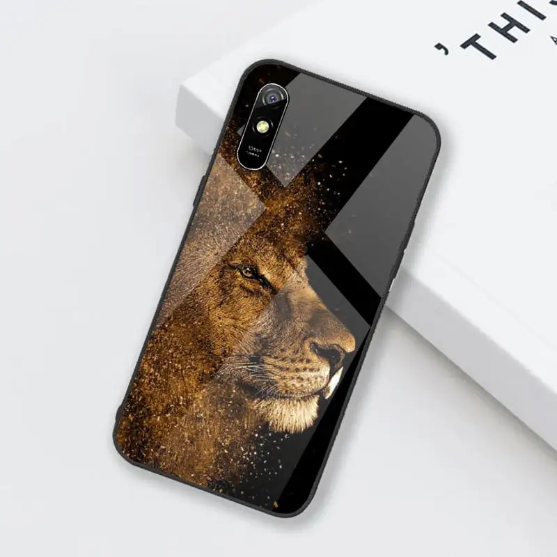 

Animals tiger lion Phone Case Tempered glass For xiaomi Redmi 4X 5 6 6A 8 8SE MIX 2 2S Note 3 4 5 6 7 PLUS PRO